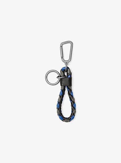 michael kors braided leather key chain